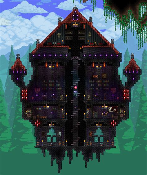 Made of thick stone slabs and fences, this medieval tower. PC - Post Your 1.3 base here! | Page 3 | Terraria ...