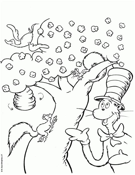 Cat In The Hat Coloring Pages Free Printable Pages For Kids
