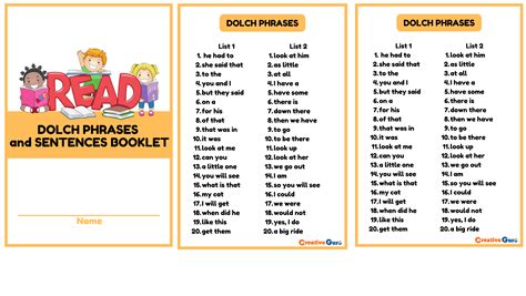 Printable Dolch Phrases And Sentences For Remedial Reading Creative Guro