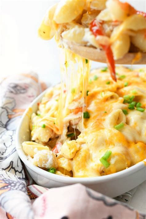 Healthy breakfast casserole inspired by mexican chili rellenos. Cheesy Crab Pasta Casserole - Best Crafts and Recipes