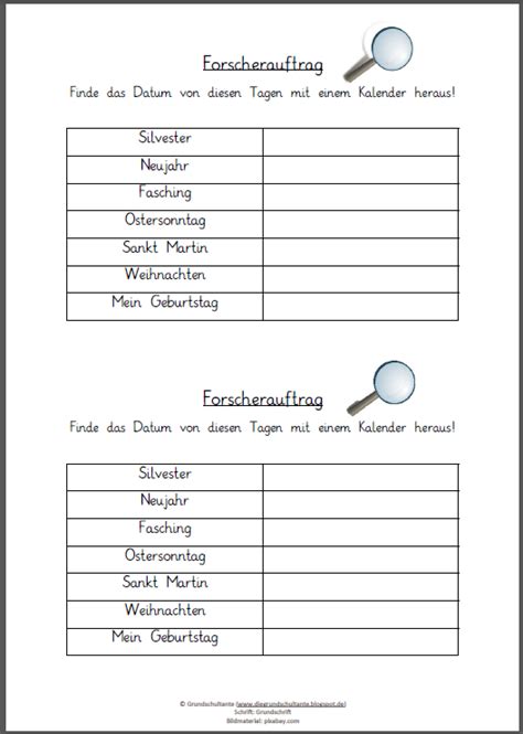 Reif für die ferien blogspot kalender rätsel zum jahr : HSU | Grundschule, Kalender, Kalender arbeitsblätter