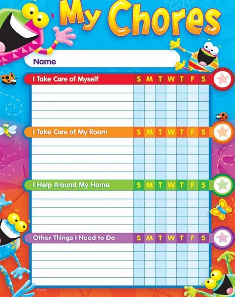 Chore Reward Chart For Kids Educative Printable