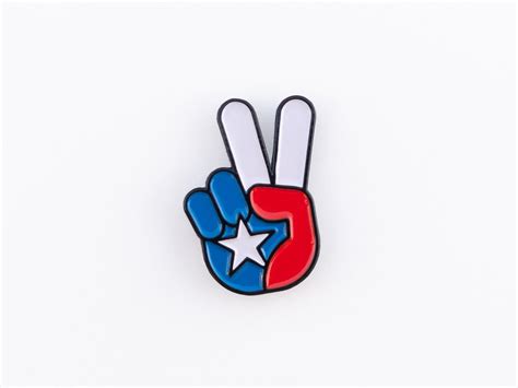 Texas Peace Sign Flag Pin Etsy España
