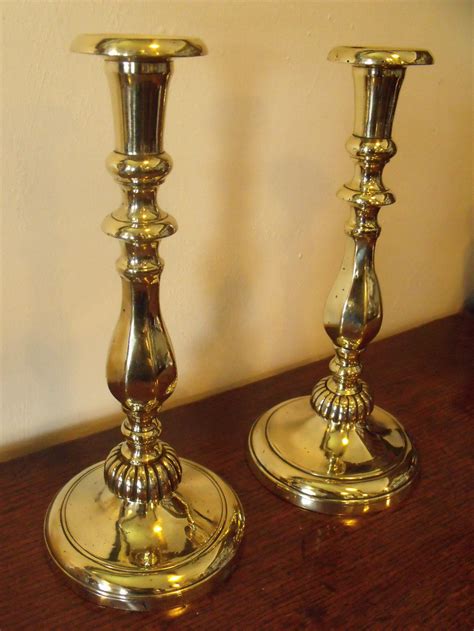 Antiques Atlas - Pair Of Large Brass Candlesticks
