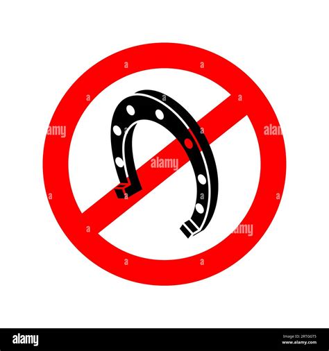 Stop Horseshoe Red Prohibition Sign Lonely Man Ban Horseshoe Is