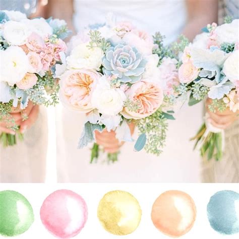 Pastel Inspired Color Palette No 104 Flower Bouquet Wedding Wedding
