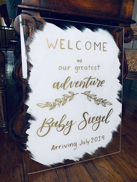 Baby Shower Welcome Sign Baby Shower Sign Acrylic Welcome Etsy
