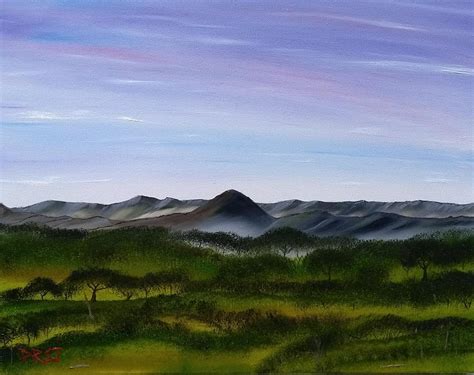 Distant Mountains Painting By Rodger Saunders Fine Art America