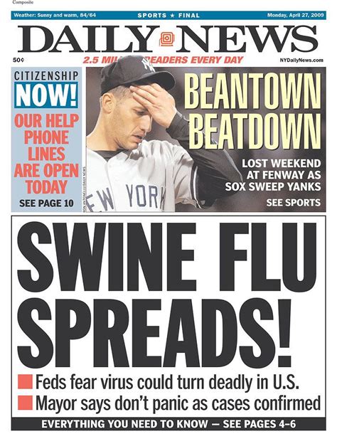 Famous Headlines Of Newspaper Newspaper Headlines Uk Swine Flu