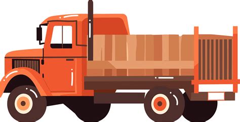 Hand Drawn Orange Truck In Flat Style 27119775 Png