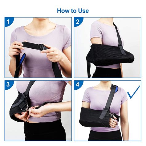 Reaqer Arm Sling With Thumb Support Adjustable Arm Shoulder And Rotator
