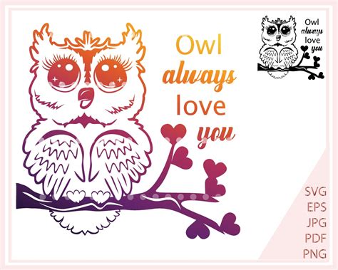 Owl Svg Files For Cricut Owl Silhouette Cut File Always Love Etsy