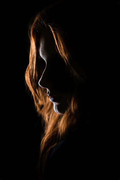 Woman S Face On Black Background Photo Free Portrait Image On