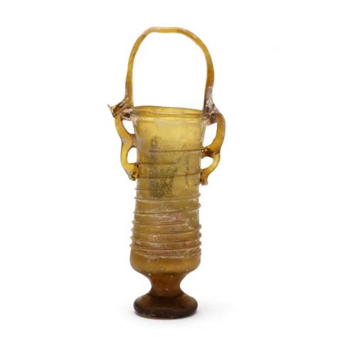 Attractive Roman Style One Handled Yellow Glass Vase Lot 197 The Single Owner Collection Of