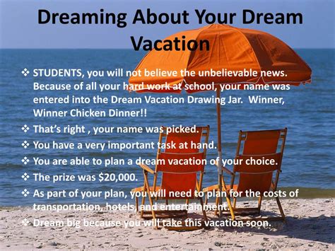 Ppt Dreaming About Your Dream Vacation Powerpoint Presentation Free