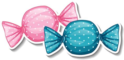 Wrapped Sweet Candies Sticker On White Background 2939827 Vector Art At
