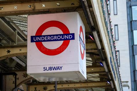 London Underground Subway Sign Iconic Symbol Editorial Photography