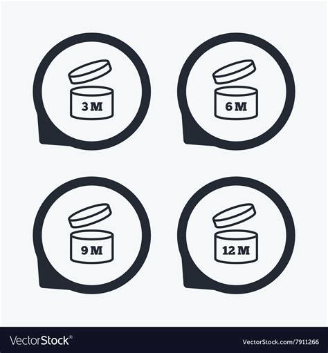 After Opening Use Icons Expiration Date Product Vector Image