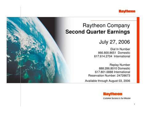 Raytheon Reports 2006 Second Quarter Results