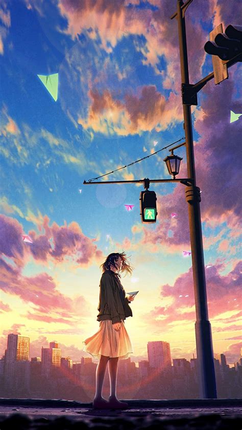 Wallpaper Anime Sunset Sevimli Anime Kızı Manga Kız Manga