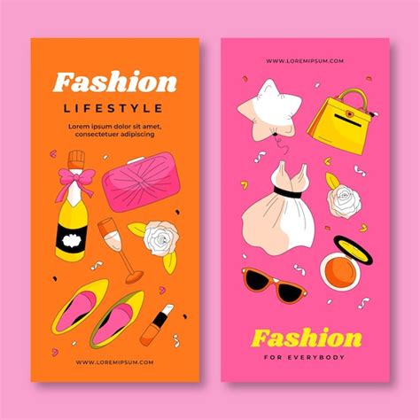 Free Vector Vertical Banner Template For Fashion Collection And Style