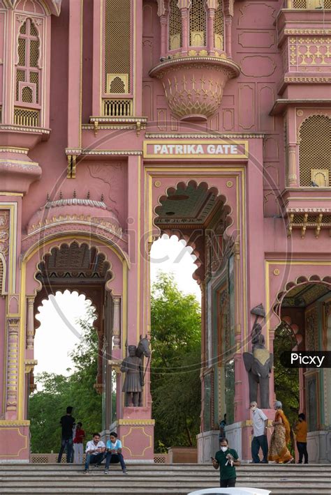 Image Of Visitors Visiting Patrika Gate Entrance Gate Of Jawahar