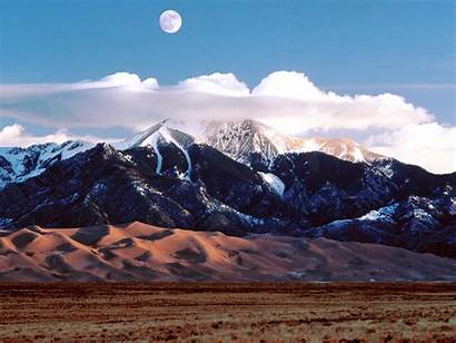 Dunes Sand National Monument Mountains Nature Background