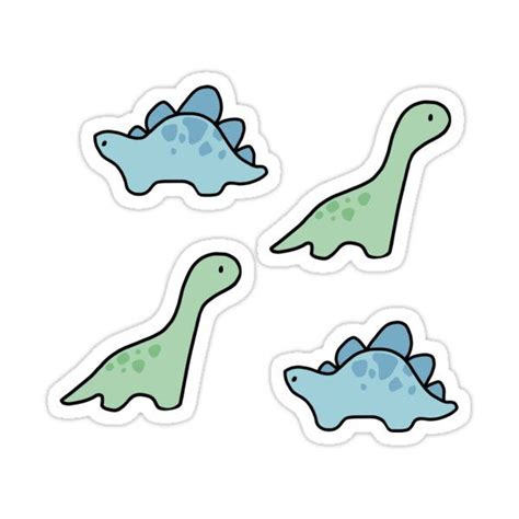 Adorable Dinosaur Sticker Pack Pattern Sticker By Bassoongirl123