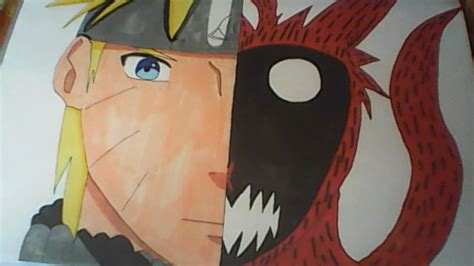Naruto And Boruto Half Face Naruto Vs Sasuke Drawing
