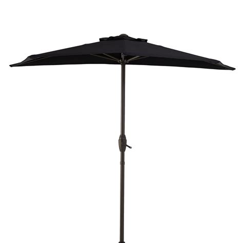 Mainstays Hillwood 7 Black Half Round Patio Umbrella