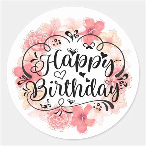 Happy Birthday Classic Round Sticker