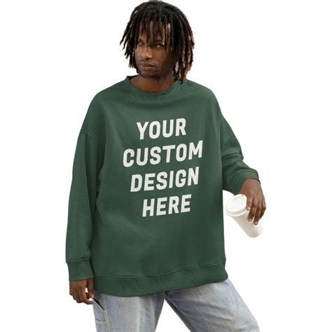 Custom Printed Men Heavyweight Oversized Sweatshirt Print Your Own