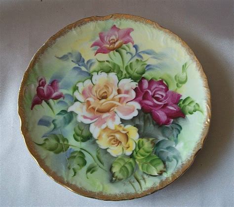 Hand Painted Floral Wall Plate From Colemanscollectibles On Ruby Lane