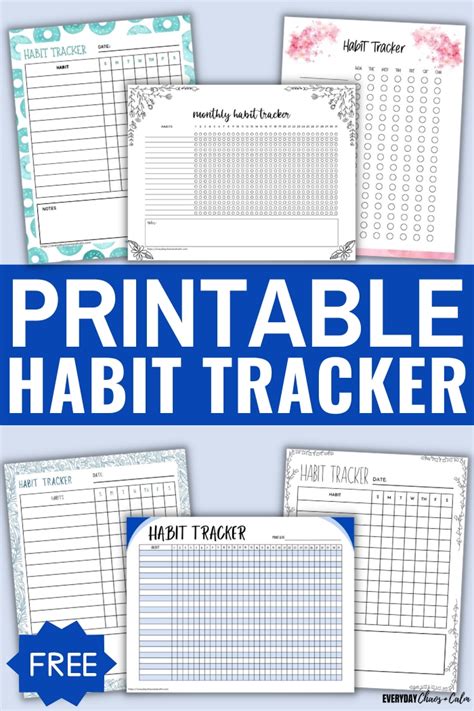 Free Printable Habit Trackers Pdf