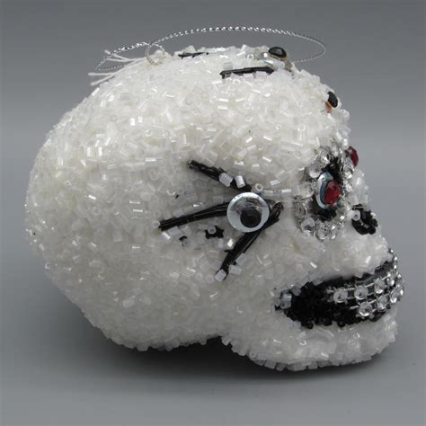Katherines Collection White Bejeweled Skull Day Of The Dead