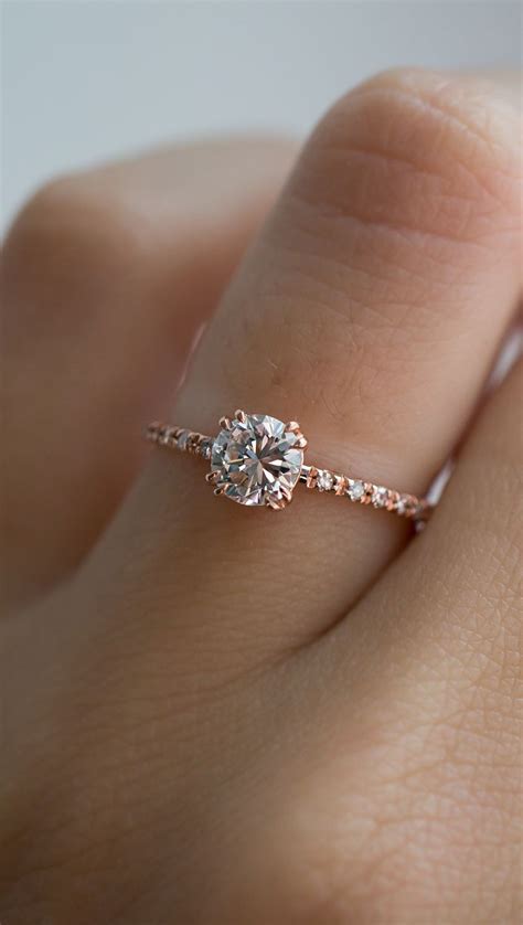 Rose Gold Engagement Ring Vintage Simple Engagement Rings Antique