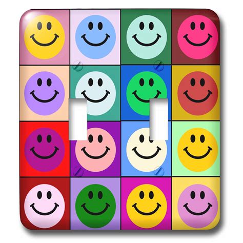 3drose Colorful Smiley Face Squares Warhol Style Happy Rainbow