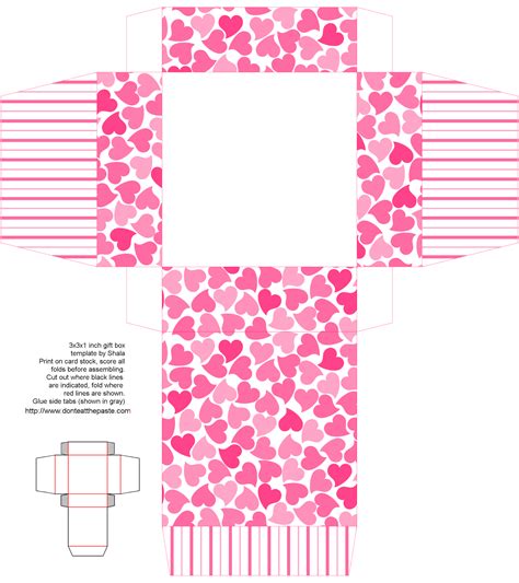 Heart Box Template Printable