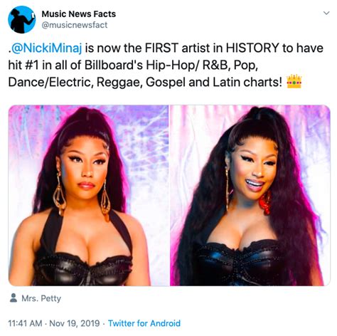Nicki Minaj Makes History Again 1st Artist To Have Songs Top Randb Hip Hop Latin Reggae Gospel