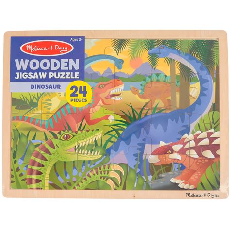 Melissa And Doug Dinosaurs Wooden Jigsaw Puzzle 24 Pieces 15 34 X 11