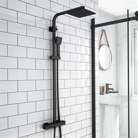 Matt Black Thermostatic Shower Arezzo Victorian Plumbing