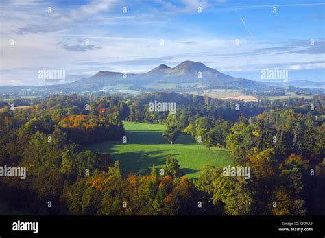 The Eildon Hills Viewed In Autumn From The Famous Viewpoint Of Scotts