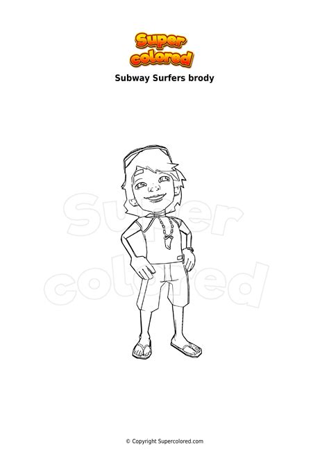 Coloring Page Subway Surfers Brody Supercolored Com