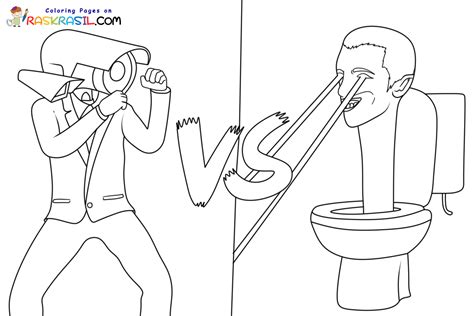Skibidi Toilet Coloring Pages Titan Tv Man V Vs Cameraman Titan The