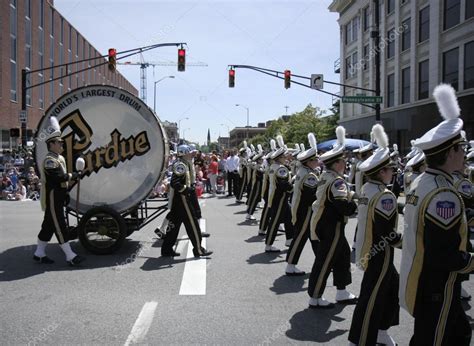 Purdue University Marching Band With World Largest Drum At 500 Festival