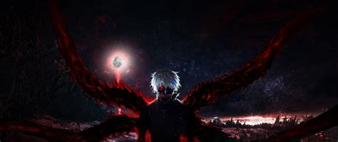 Download Wallpaper 2560x1080 Tokyo Ghoul Dark Anime Boy Artwork