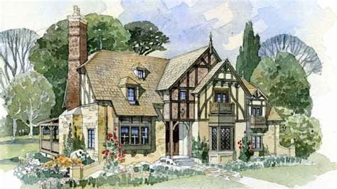 Tudor Style Model House And Floor Plan Art Print Craftsman House Plans