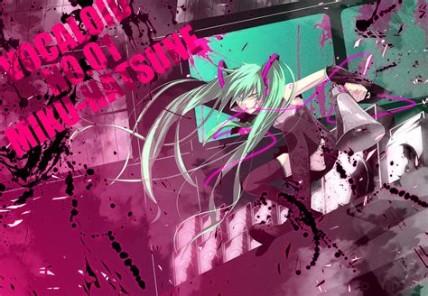 Wallpaper Ilustrasi Gadis Anime Vocaloid Hatsune Miku Berwarna