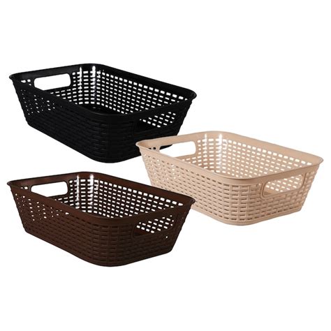 View Essentials Rectangular Slotted Plastic Baskets