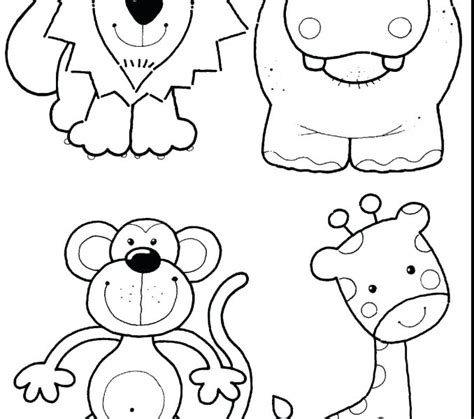 Simple Zoo Entrance Coloring Pages With Simple Drawing